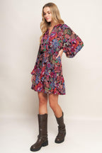 FLORAL BLISS WOVEN MINI DRESS Flying Tomato