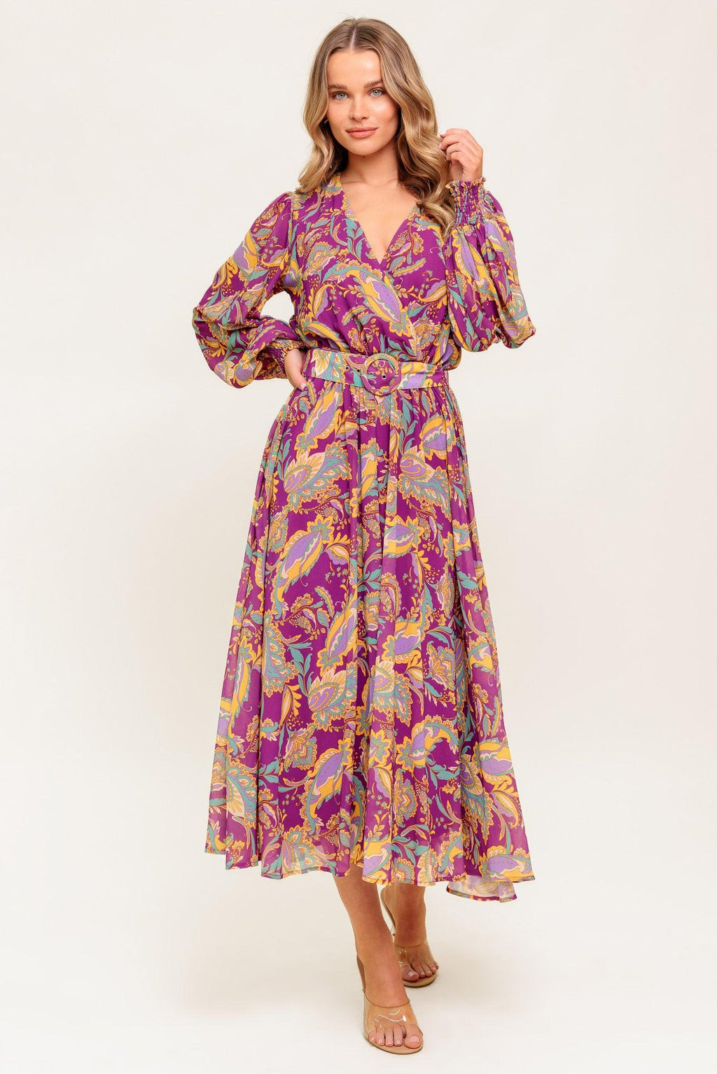 GOING WITH ELEGANCE WOVEN MIDI DRESS Flying Tomato
