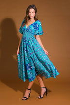 NEW CASTLE WOVEN MIDI DRESS Flying Tomato