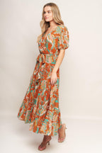 CAN'T LIVE WITHOUT RUST WOVEN MIDI DRESS Flying Tomato