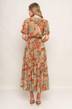 CAN'T LIVE WITHOUT RUST WOVEN MIDI DRESS Flying Tomato