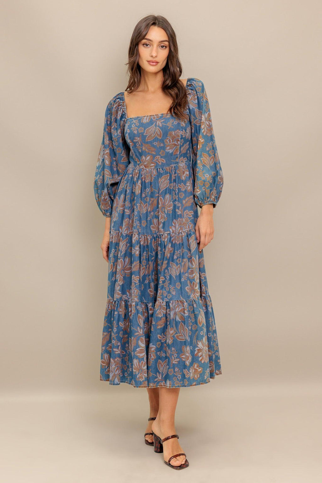 CIRCLE OF FRIENDS DENIM MIDI DRESS Flying Tomato