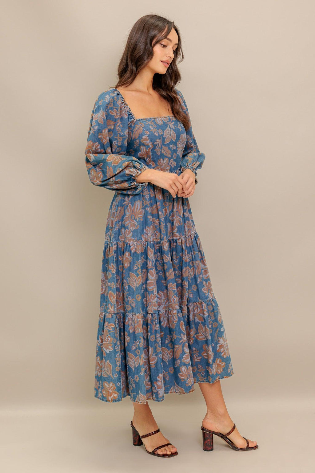 CIRCLE OF FRIENDS DENIM MIDI DRESS Flying Tomato