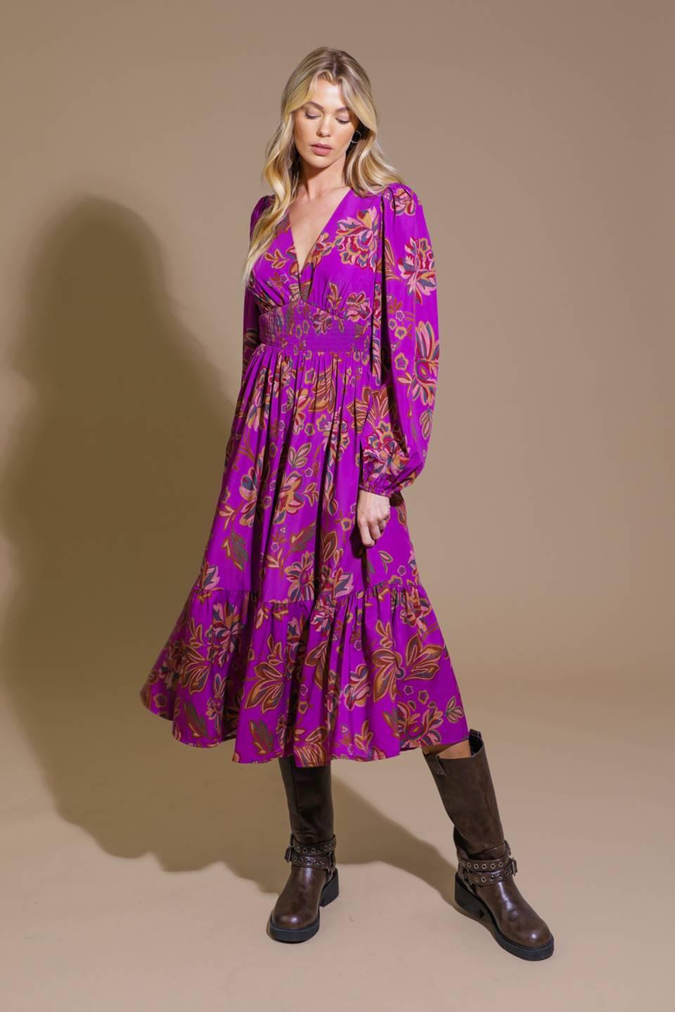 ELEGANTLY ELEVATED WOVEN MIDI DRESS Flying Tomato
