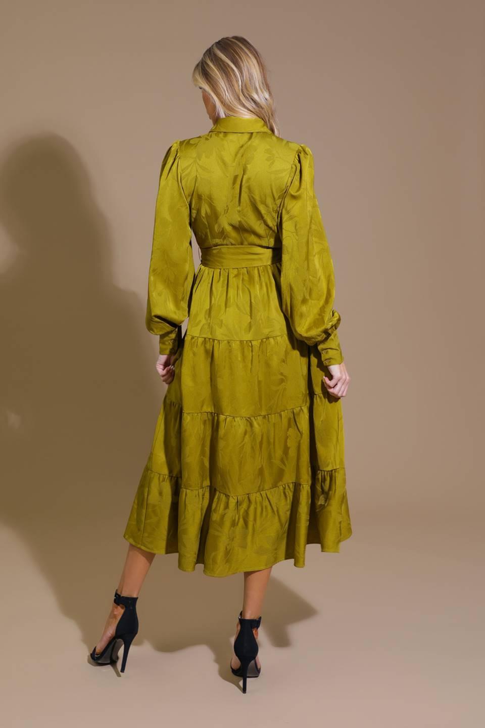 TOTAL APPEAL WOVEN JACQUARD MIDI DRESS Flying Tomato