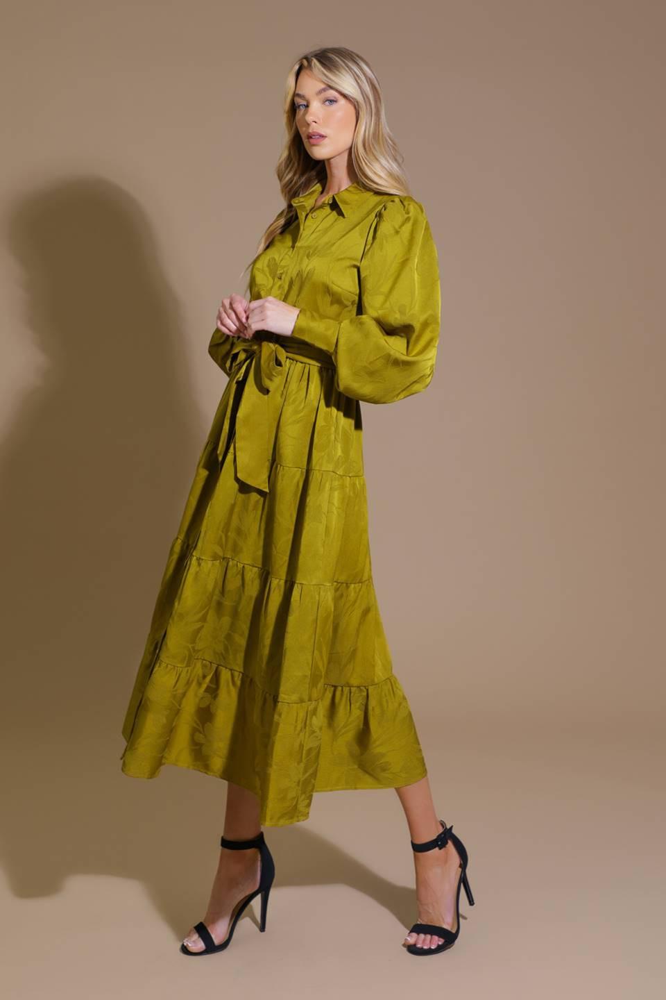 TOTAL APPEAL WOVEN JACQUARD MIDI DRESS Flying Tomato
