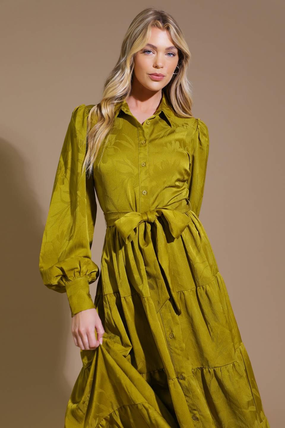 TOTAL APPEAL WOVEN JACQUARD MIDI DRESS Flying Tomato
