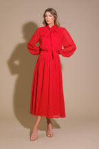 EXCEPTIONAL EXPRESSION WOVEN MIDI DRESS Flying Tomato