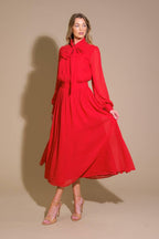 EXCEPTIONAL EXPRESSION WOVEN MIDI DRESS Flying Tomato