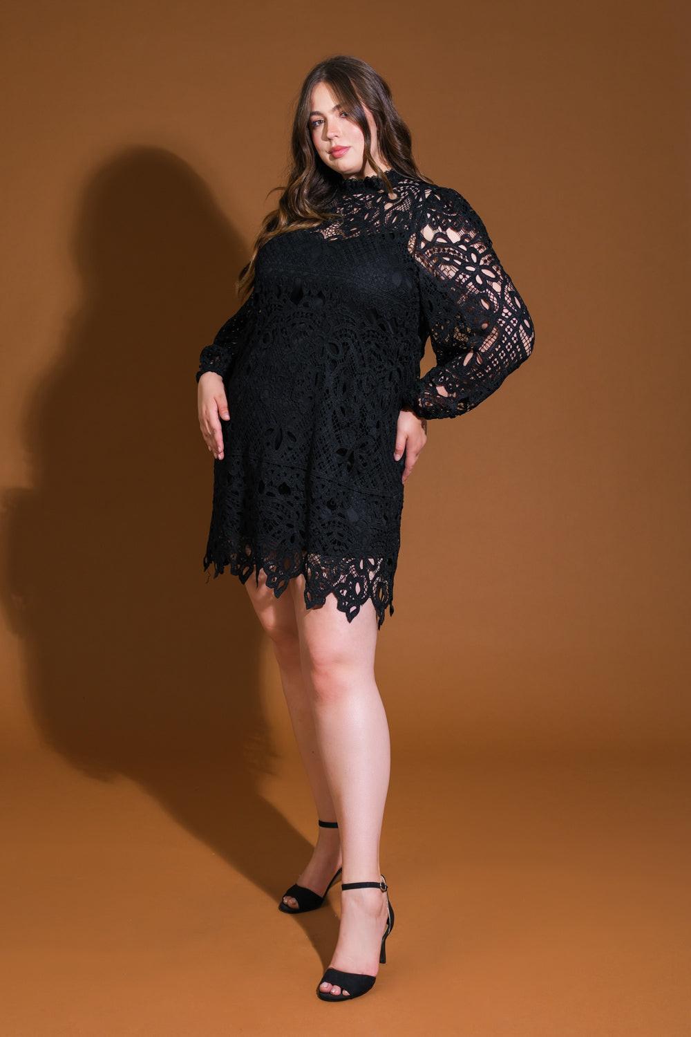 GETTING STARTED WOVEN LACE MINI DRESS Flying Tomato