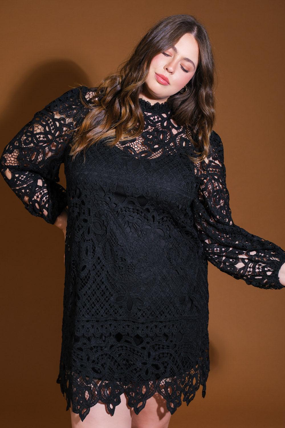 GETTING STARTED WOVEN LACE MINI DRESS Flying Tomato