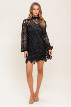 GETTING STARTED WOVEN LACE MINI DRESS Flying Tomato