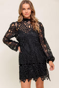 GETTING STARTED WOVEN LACE MINI DRESS Flying Tomato