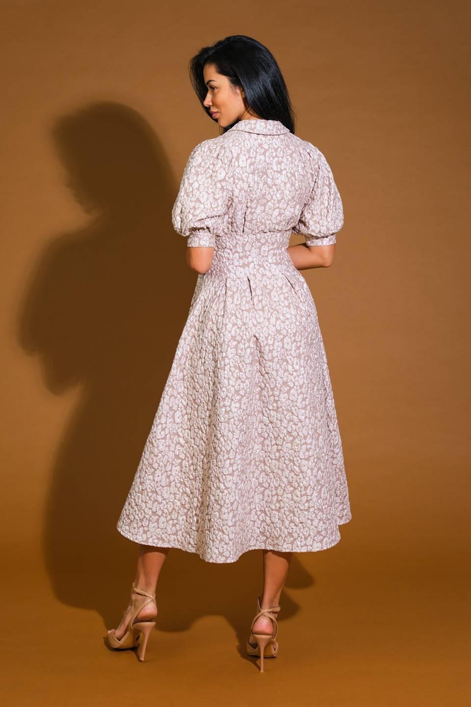 PERFECT VISION WOVEN MIDI DRESS Flying Tomato