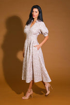 PERFECT VISION WOVEN MIDI DRESS Flying Tomato