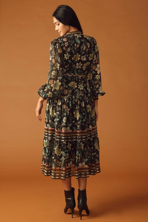 ALONG THE WAY WOVEN MIDI DRESS Flying Tomato