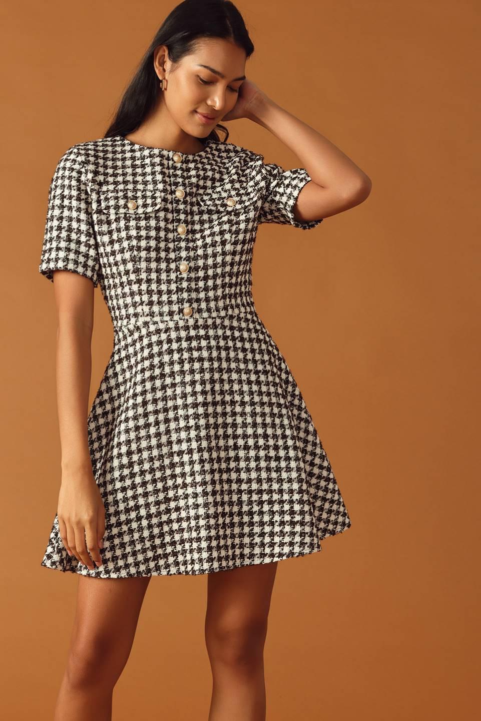 FALLING INTO PLACE TWEED MINI DRESS Flying Tomato