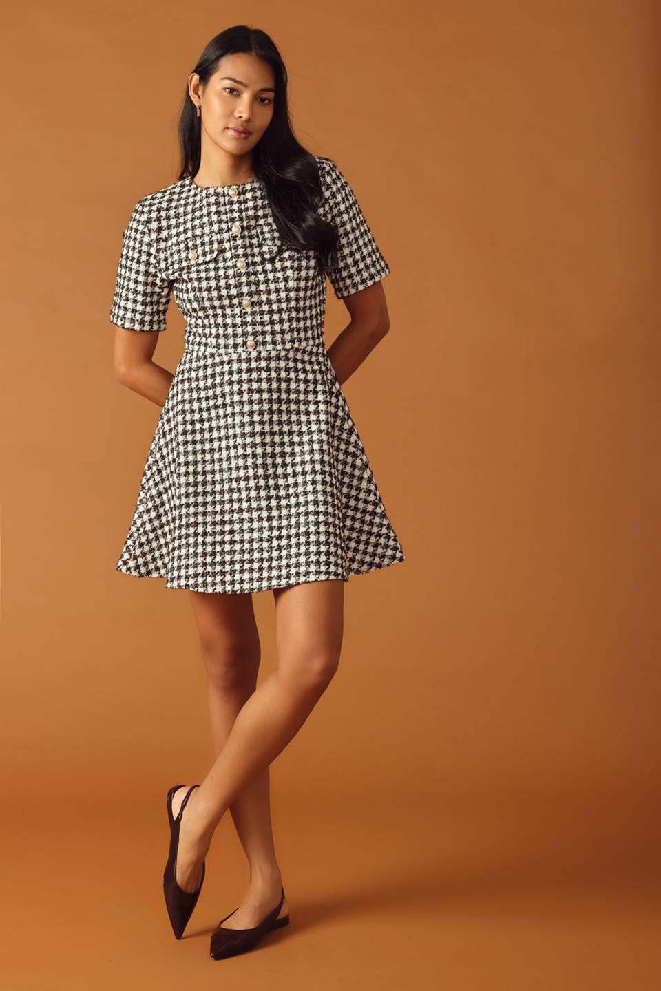 FALLING INTO PLACE TWEED MINI DRESS Flying Tomato