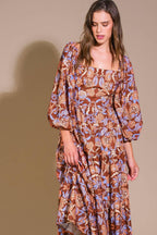 KEEPPING TABS WOVEN MIDI DRESS Flying Tomato