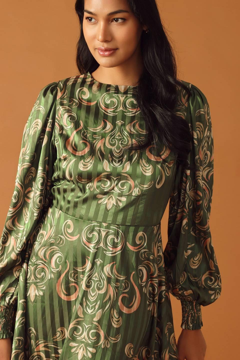 MOMENTS OF CLARITY WOVEN MIDI DRESS Flying Tomato
