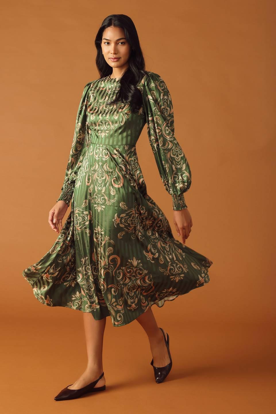 MOMENTS OF CLARITY WOVEN MIDI DRESS Flying Tomato