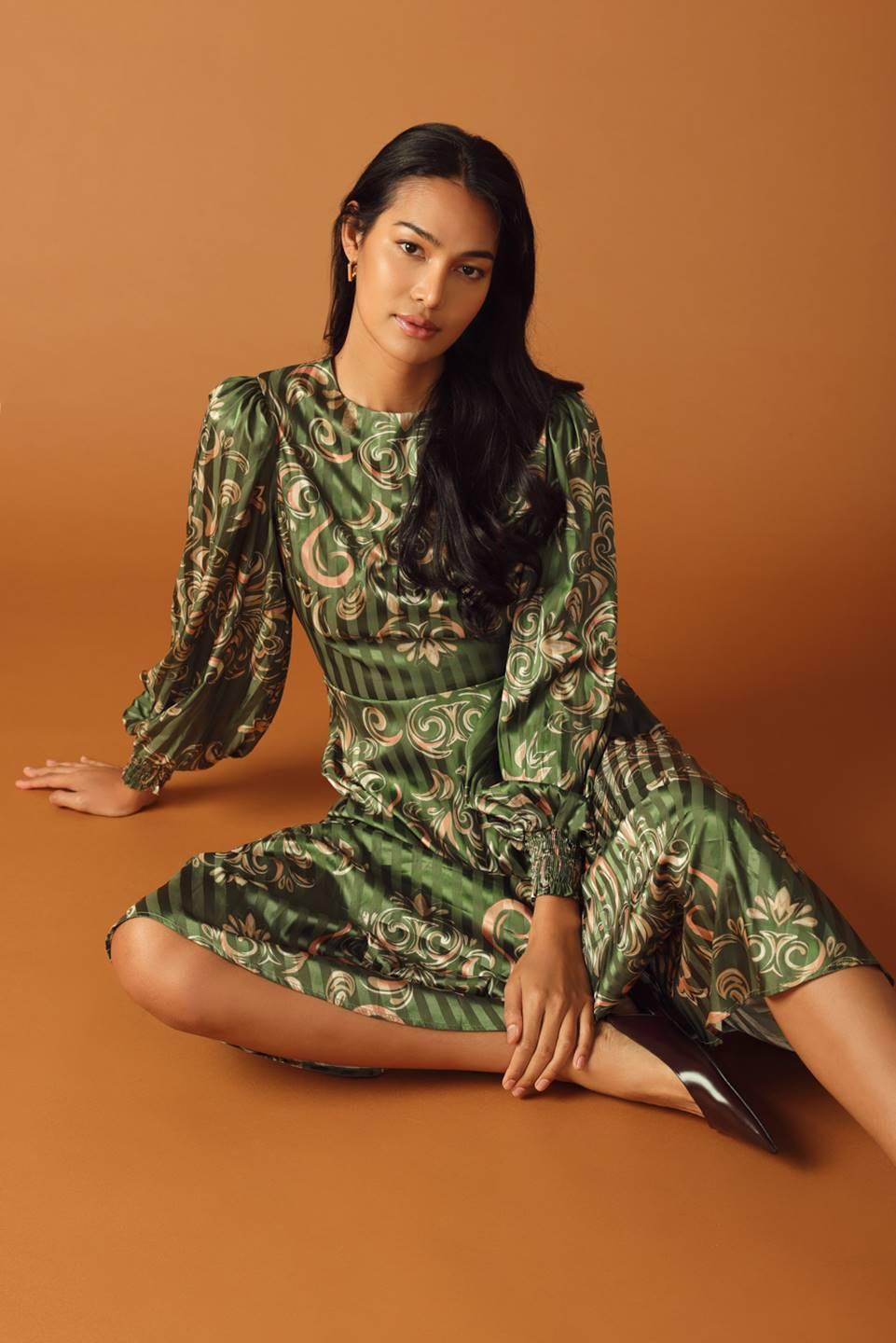 MOMENTS OF CLARITY WOVEN MIDI DRESS Flying Tomato
