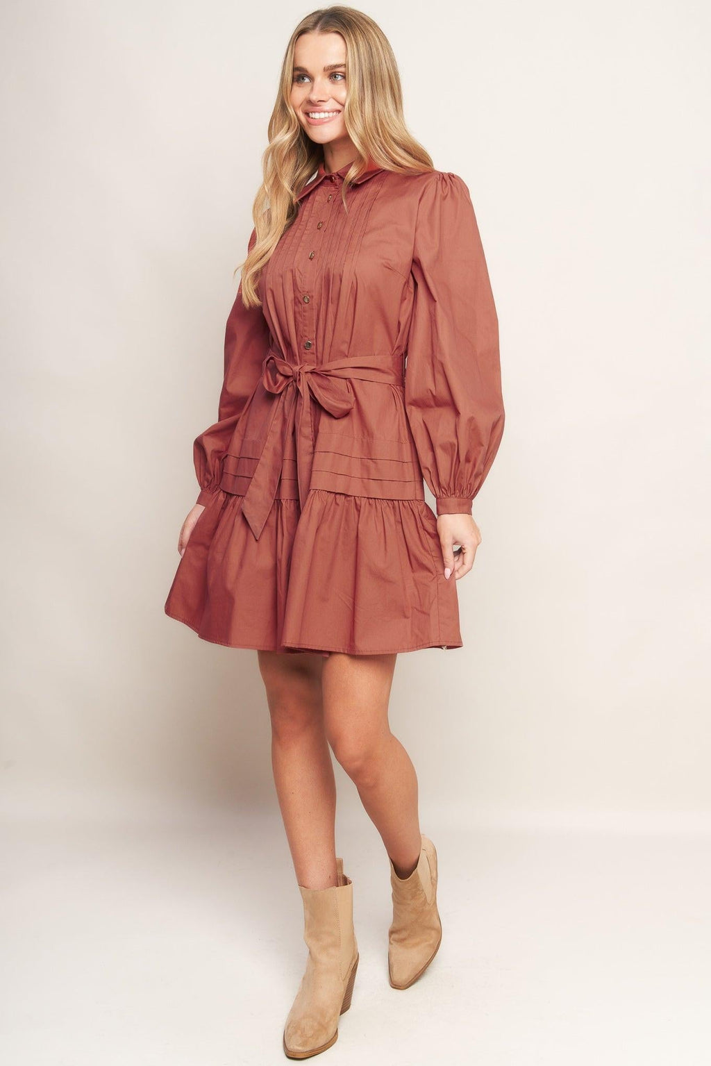 AESTHETIC POSE WOVEN MINI DRESS Flying Tomato