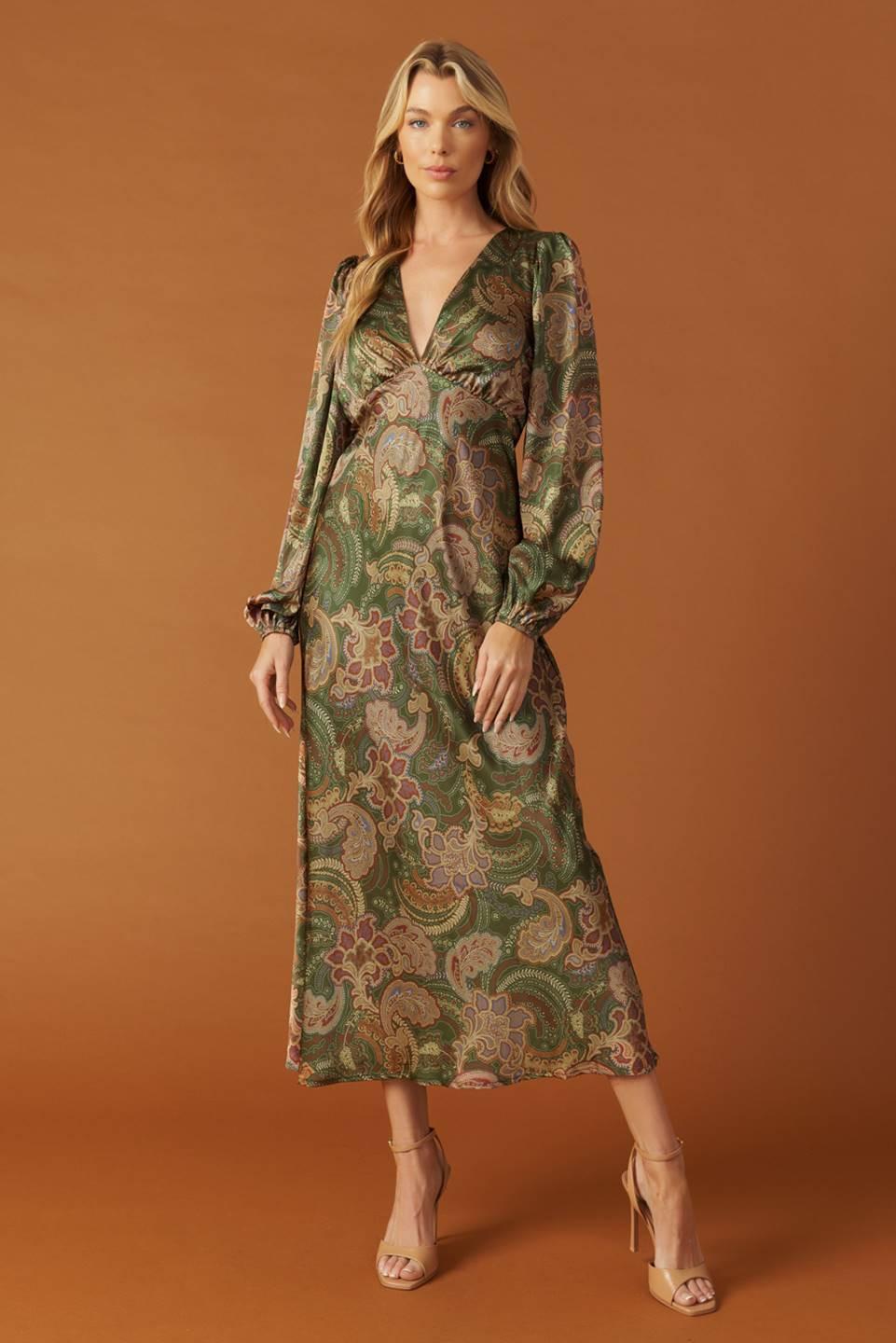 STICK SEASON WOVEN MIDI DRESS Flying Tomato