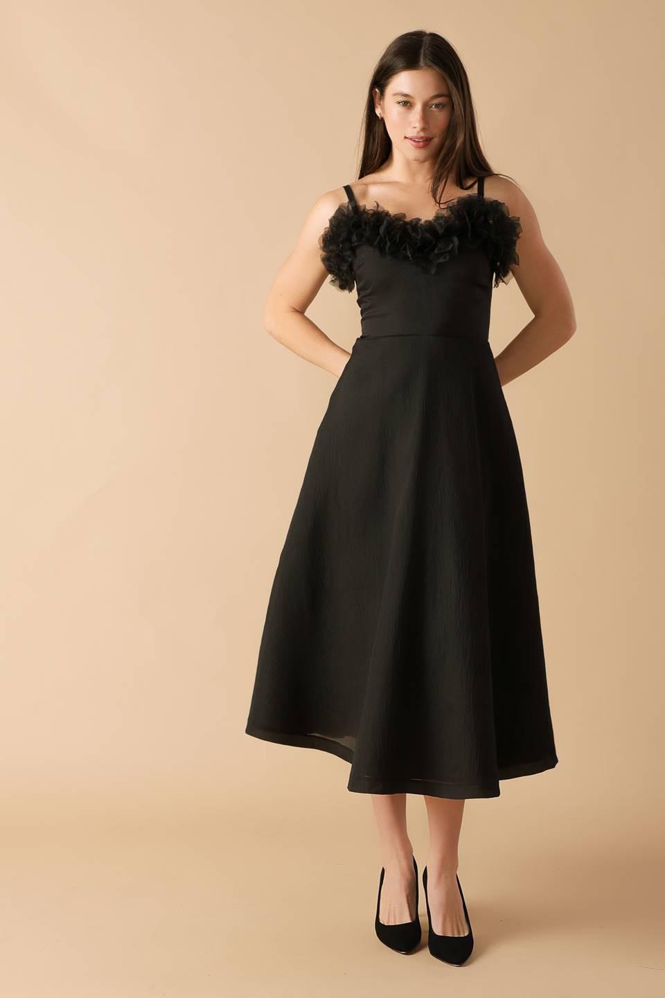 WHISPERING PINES WOVEN MIDI DRESS Flying Tomato