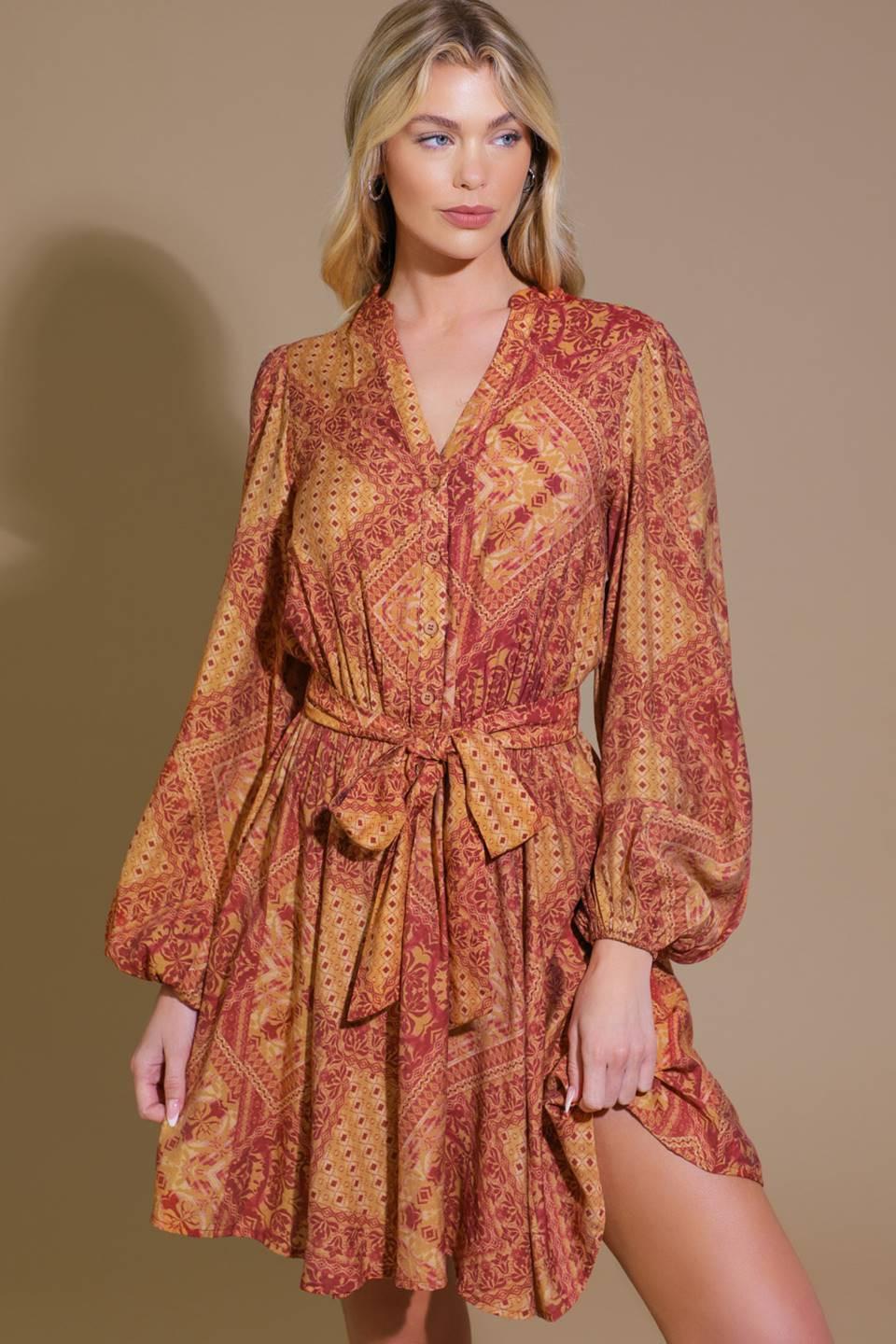DEEPLY DELIGHTFUL WOVEN MINI DRESS Flying Tomato