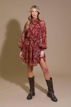 ARTISTIC ESSENCE WOVEN MINI DRESS Flying Tomato
