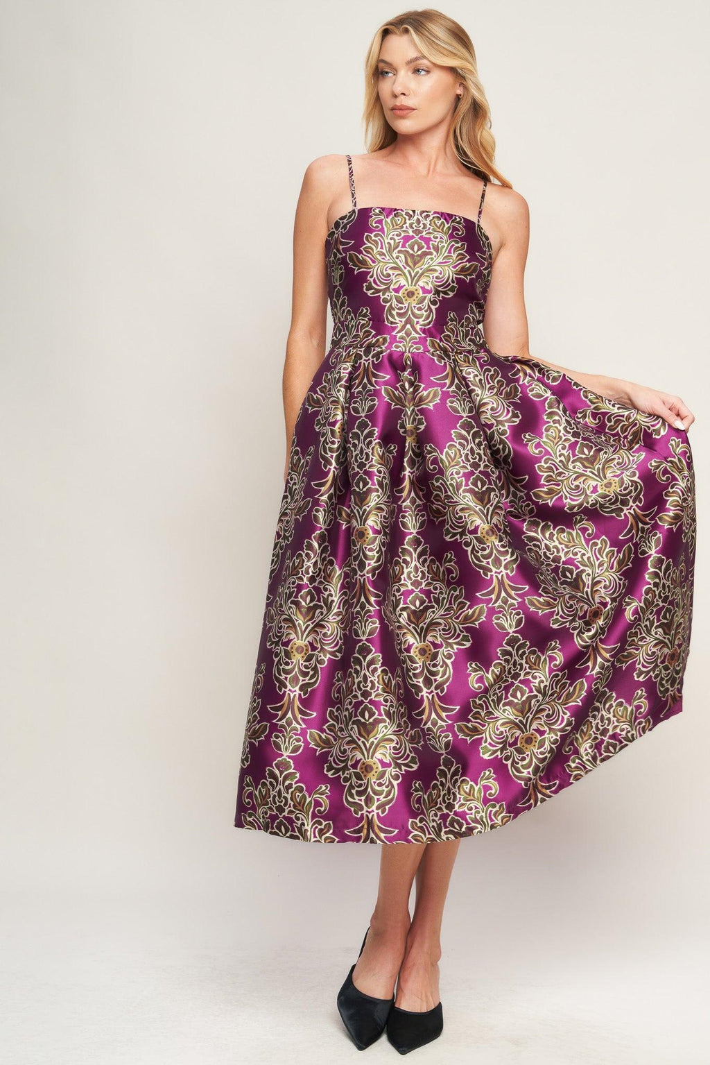 ALONG THE WAY WOVEN MIDI DRESS Flying Tomato