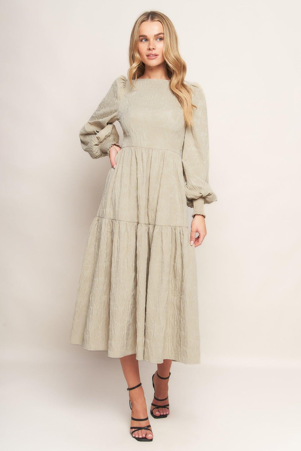 NEBULA NIGHTS WOVEN MIDI DRESS Flying Tomato