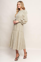 NEBULA NIGHTS WOVEN MIDI DRESS Flying Tomato