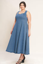 STARS AHEAD DENIM MIDI DRESS Flying Tomato