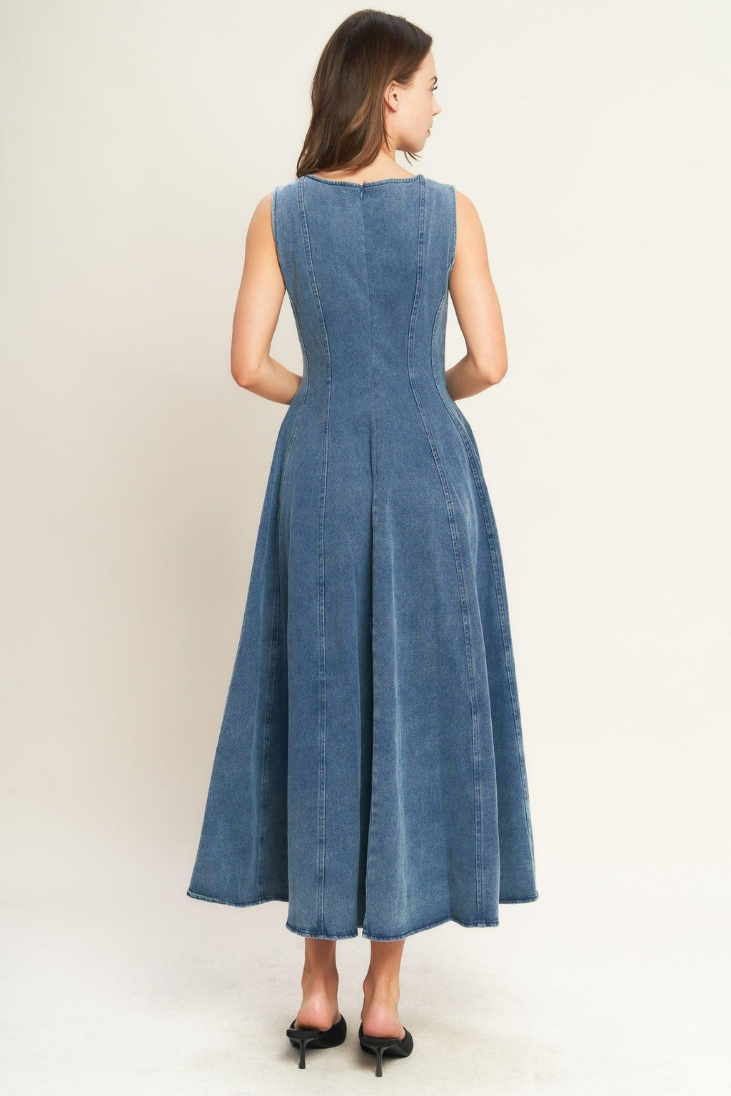 STARS AHEAD DENIM MIDI DRESS Flying Tomato