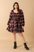 BE WITH YOU WOVEN PLAID MINI DRESS Flying Tomato