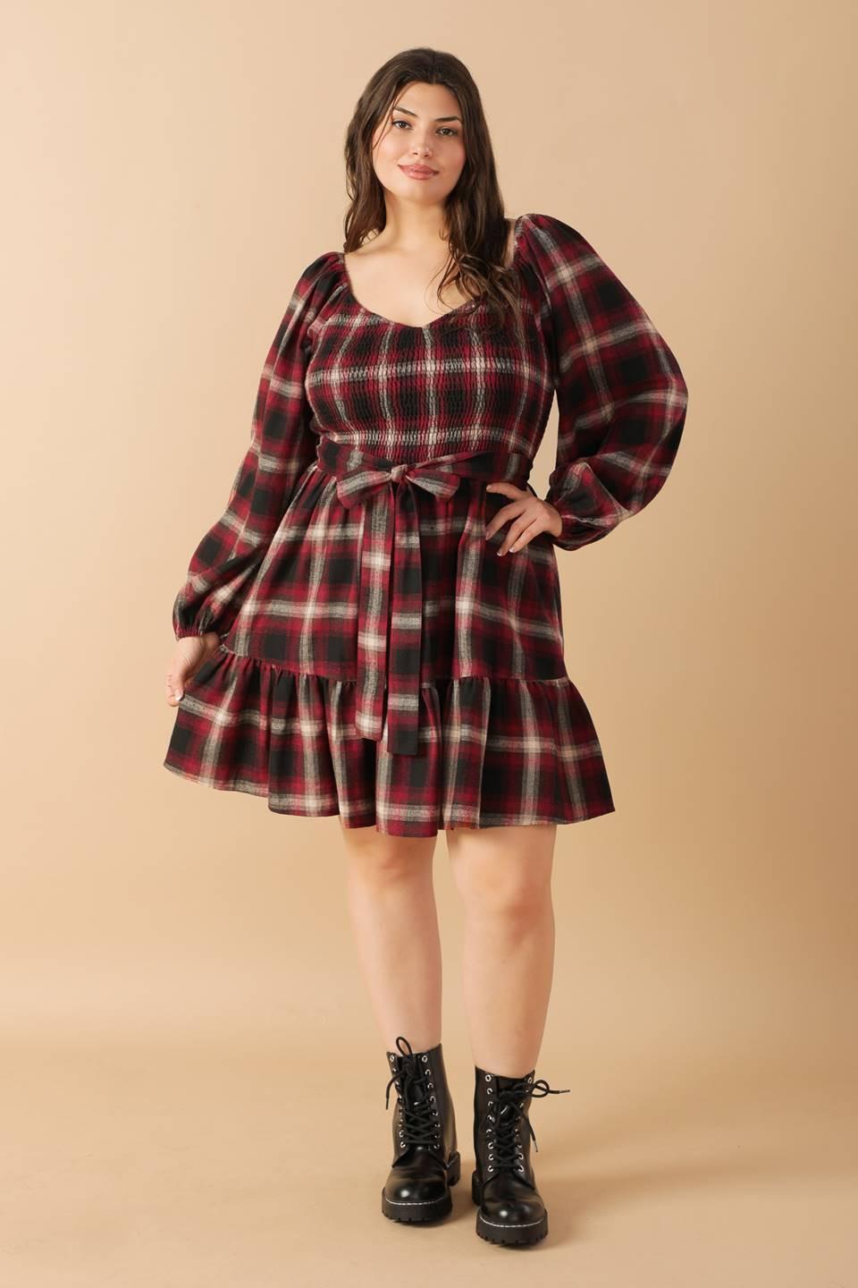 BE WITH YOU WOVEN PLAID MINI DRESS Flying Tomato