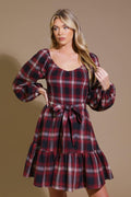BE WITH YOU WOVEN PLAID MINI DRESS Flying Tomato