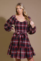 BE WITH YOU WOVEN PLAID MINI DRESS Flying Tomato