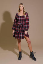 BE WITH YOU WOVEN PLAID MINI DRESS Flying Tomato