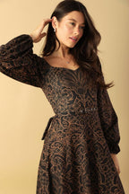 RUSTIC ALLURE WOVEN MIDI DRESS Flying Tomato