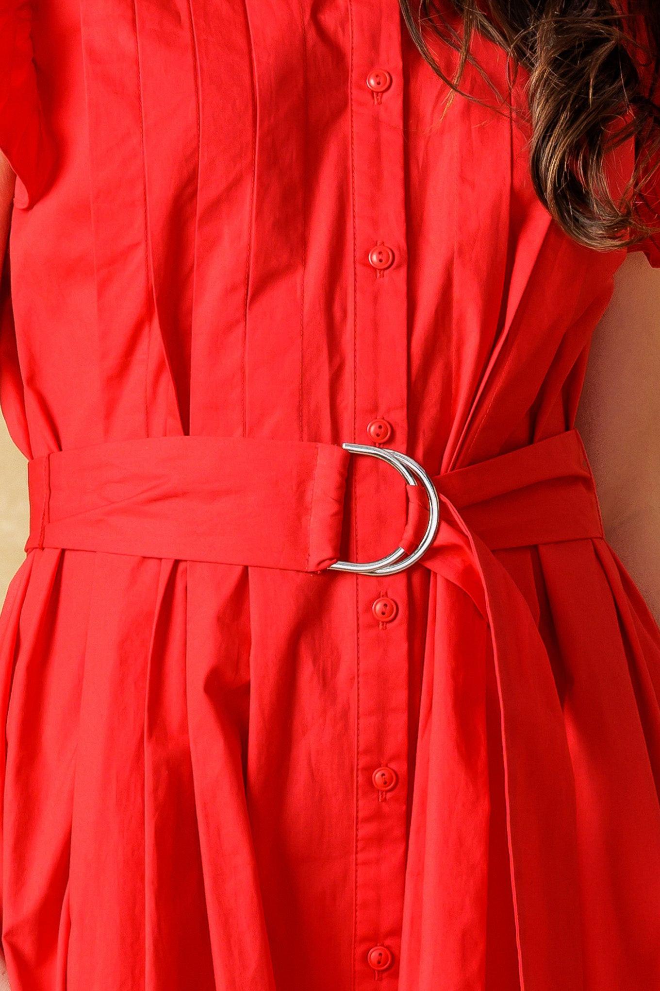 GLIMPSE IN TIME WOVEN MIDI DRESS Flying Tomato
