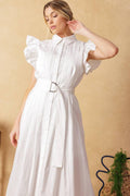 GLIMPSE IN TIME WOVEN MIDI DRESS Flying Tomato