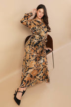 BETWEEN THE LINES WOVEN MIDI DRESS Flying Tomato