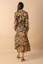 BETWEEN THE LINES WOVEN MIDI DRESS Flying Tomato