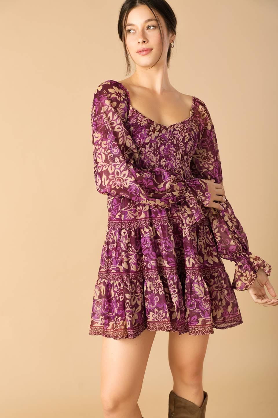 SERENE RADIANCE WOVEN MINI DRESS Flying Tomato