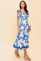 ADAIR PASSPORT TO THE SUN WOVEN MIDI DRESS Flying Tomato