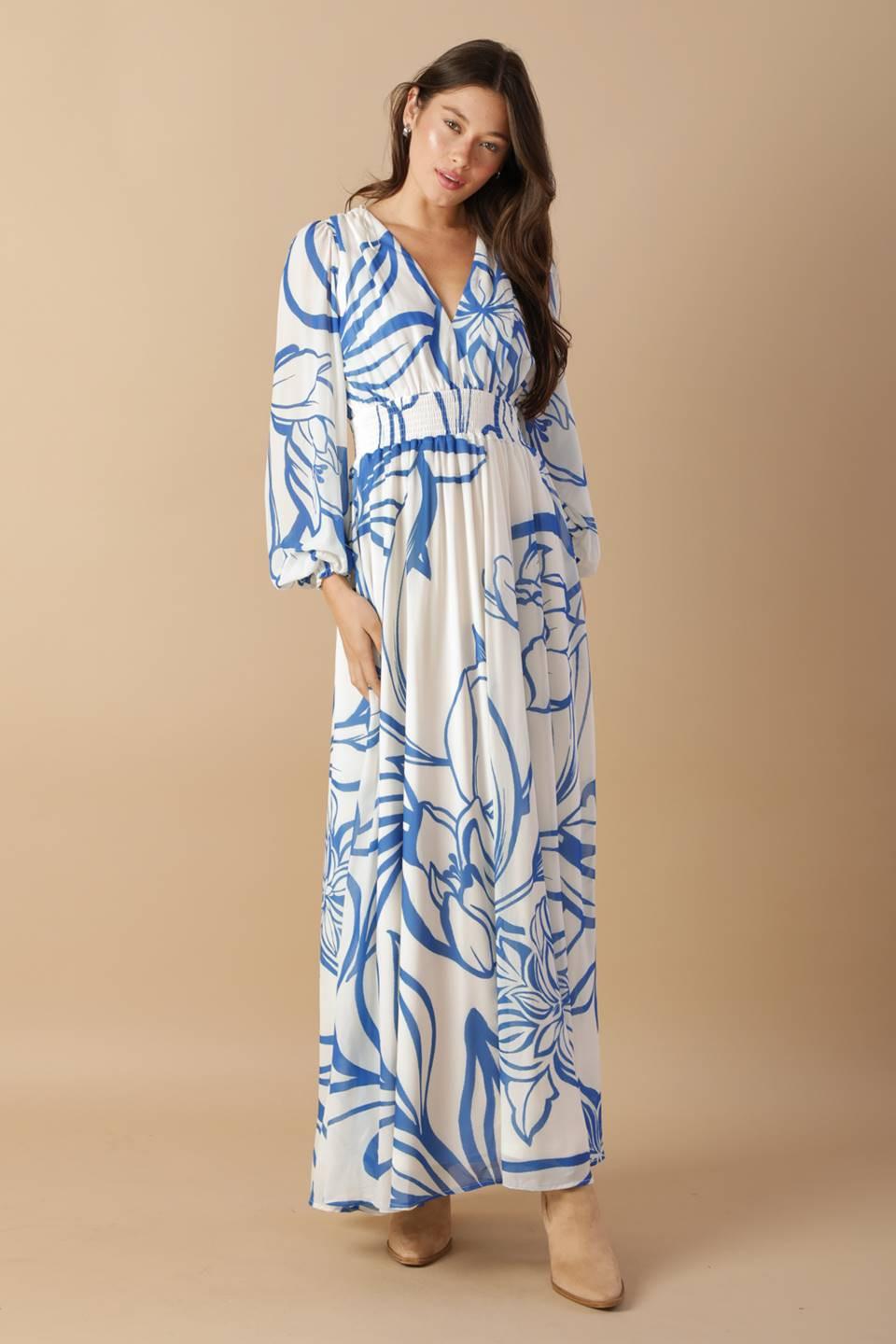 DANCING DEWDROPS WOVEN MAXI DRESS Flying Tomato