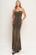 SACRED PROMISES METALLIC WOVEN MAXI DRESS Flying Tomato